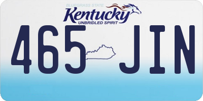 KY license plate 465JIN