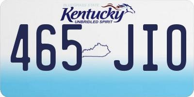 KY license plate 465JIO