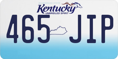KY license plate 465JIP