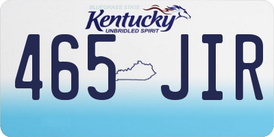 KY license plate 465JIR