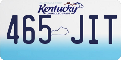 KY license plate 465JIT