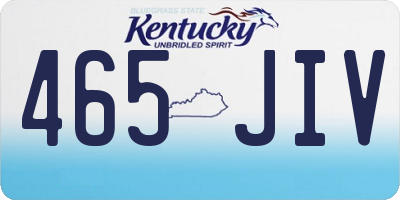 KY license plate 465JIV