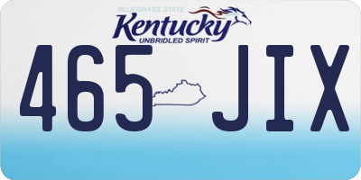 KY license plate 465JIX