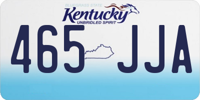 KY license plate 465JJA