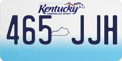 KY license plate 465JJH