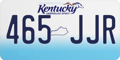 KY license plate 465JJR