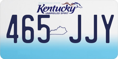 KY license plate 465JJY