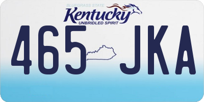 KY license plate 465JKA