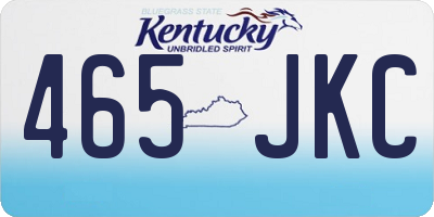 KY license plate 465JKC