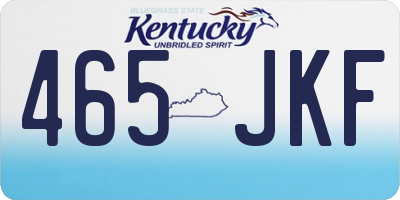 KY license plate 465JKF