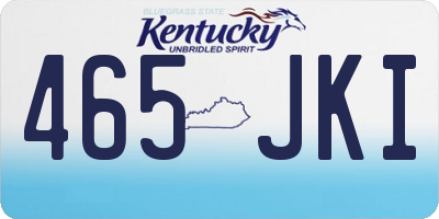 KY license plate 465JKI