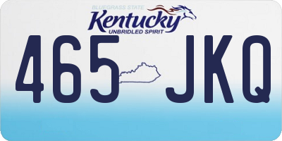 KY license plate 465JKQ