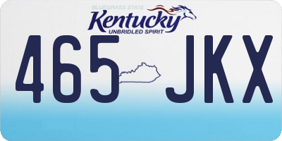 KY license plate 465JKX