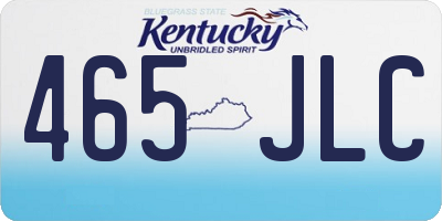 KY license plate 465JLC