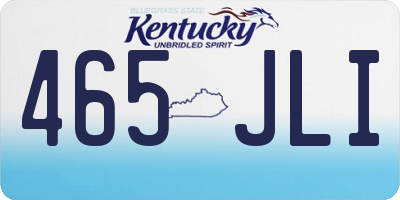 KY license plate 465JLI