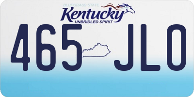KY license plate 465JLO