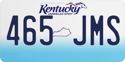 KY license plate 465JMS