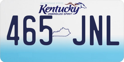 KY license plate 465JNL
