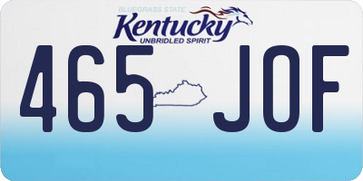 KY license plate 465JOF