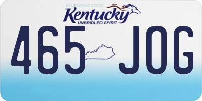KY license plate 465JOG