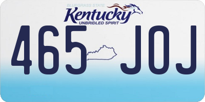 KY license plate 465JOJ