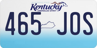 KY license plate 465JOS