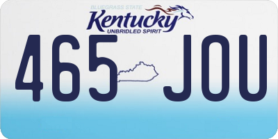 KY license plate 465JOU