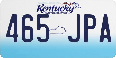 KY license plate 465JPA