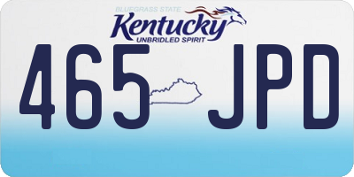 KY license plate 465JPD
