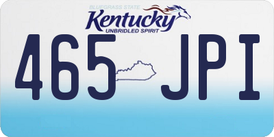 KY license plate 465JPI