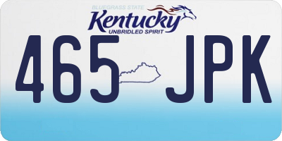 KY license plate 465JPK