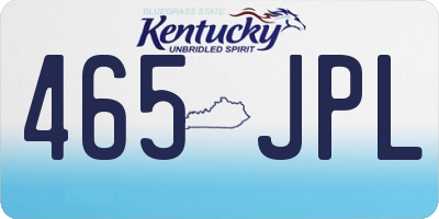 KY license plate 465JPL
