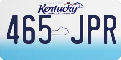 KY license plate 465JPR