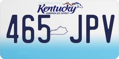 KY license plate 465JPV