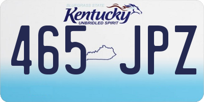 KY license plate 465JPZ