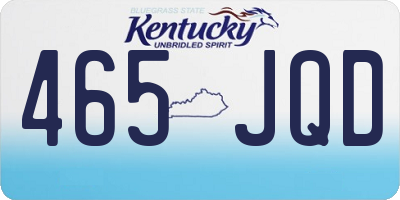 KY license plate 465JQD