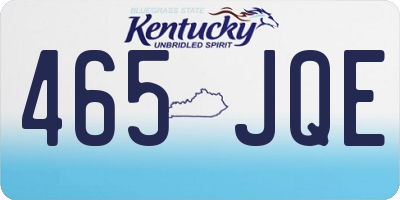 KY license plate 465JQE