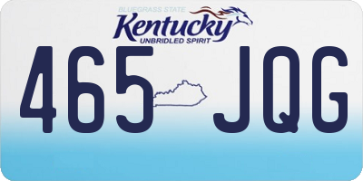 KY license plate 465JQG