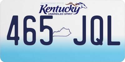 KY license plate 465JQL