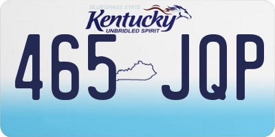 KY license plate 465JQP