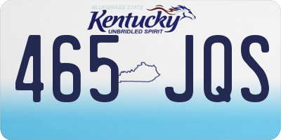 KY license plate 465JQS