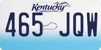 KY license plate 465JQW