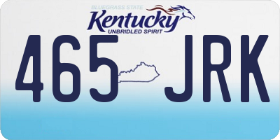 KY license plate 465JRK