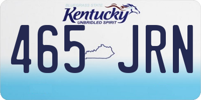 KY license plate 465JRN