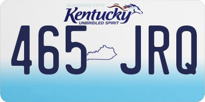 KY license plate 465JRQ