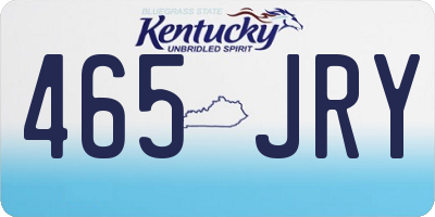 KY license plate 465JRY