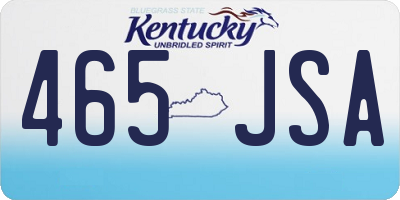 KY license plate 465JSA