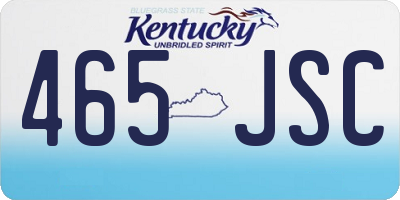 KY license plate 465JSC