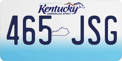 KY license plate 465JSG