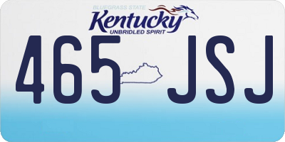KY license plate 465JSJ